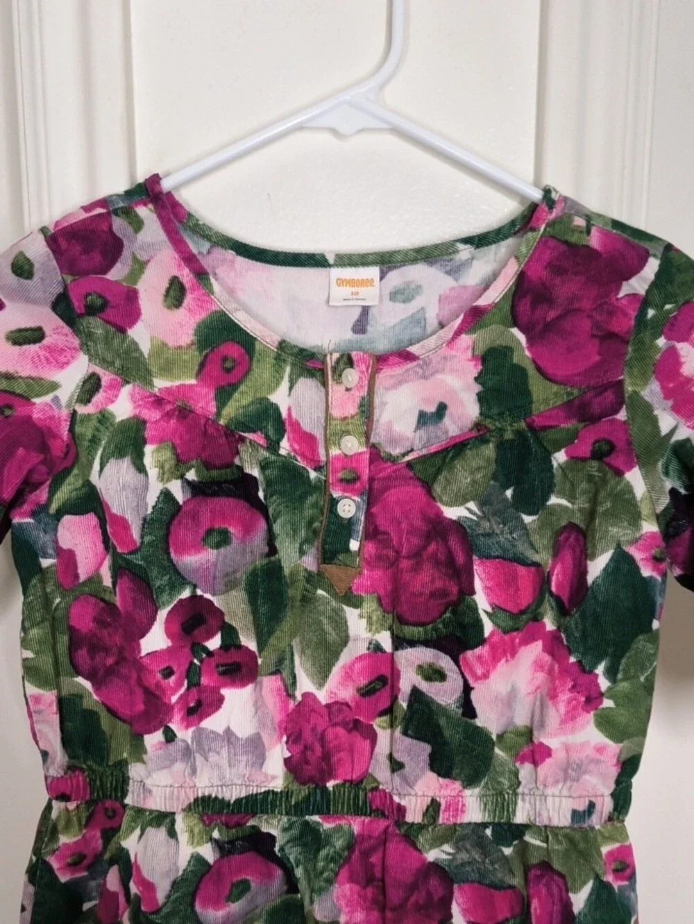 Gymboree Pink and Green Floral Knit Dress